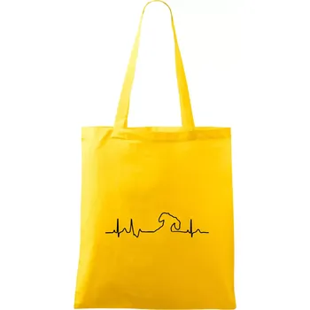 Nákupní taška Jezevčík EKG - Taška bavlněná - 42 x 38 cm ( Žlutá )