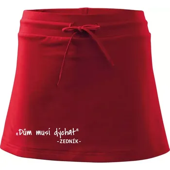 Dámská sukně Stavíme svépomoci - Dům musí dýchat - Sportovní sukně - two in one - L ( Červená )