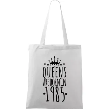 Queens are born in 1985 - Taška bavlněná - 42 x 38 cm ( Bílá )