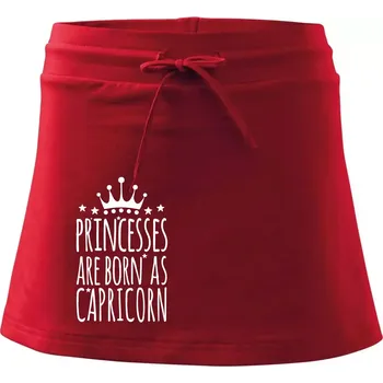 Dámská sukně Princesses are born as Capricorn - Kozoroh - Sportovní sukně - two in one - S ( Červená )