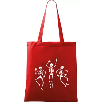 Nákupní taška Tancující kostlivci - Taška bavlněná - 42 x 38 cm ( Červená )