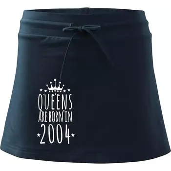 Dámská sukně Queens are born in 2004 - Sportovní sukně - two in one - XS ( Námořní modrá (velmi tmavá - téměř černá) )
