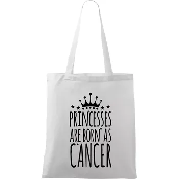 Princesses are born as Cancer - Rak - Taška bavlněná - 42 x 38 cm ( Bílá )