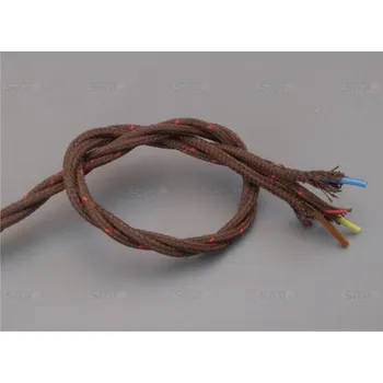 elektrický kabel CA6/1 vodič opředený 3x1mm hnědý+žilky kabel