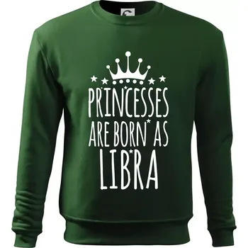 Chlapecké tričko Princesses are born as Libra - Váhy - Mikina Essential dětská - 146 cm/10 let ( Lahvově zelená )