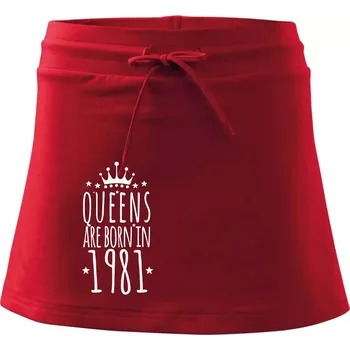 Dámská sukně Queens are born in 1981 - Sportovní sukně - two in one - S ( Červená )