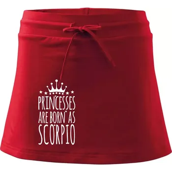 Dámská sukně Princesses are born as Scorpio - Štír - Sportovní sukně - two in one - L ( Červená )