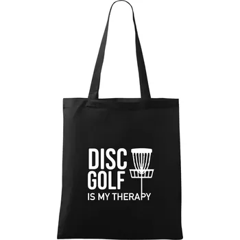 Nákupní taška Disc golf is my therapy - Taška bavlněná - 42 x 38 cm ( Černá )