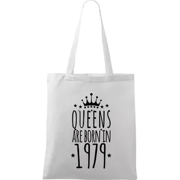 Nákupní taška Queens are born in 1979 - Taška bavlněná - 42 x 38 cm ( Bílá )