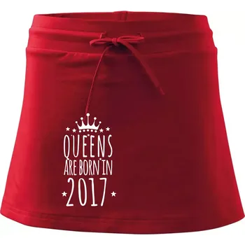 Dámská sukně Queens are born in 2017 - Sportovní sukně - two in one - XL ( Červená )