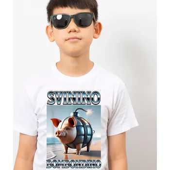 Pánské tričko Tričko Italian Brainrot - Svinino Bombondino Barva: Černá, Velikost: 3XL, Střih: Pánské