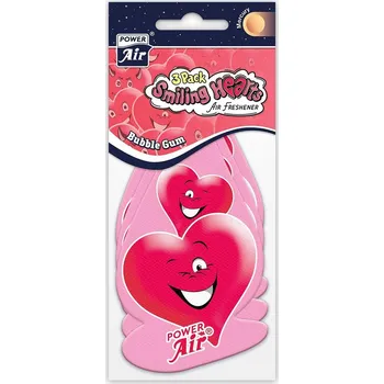 Vůně do auta POWER Air Smiling Hearts 3v1 Bubble Gum KO SHBT-50