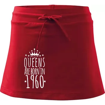 Dámská sukně Queens are born in 1960 - Sportovní sukně - two in one - L ( Červená )