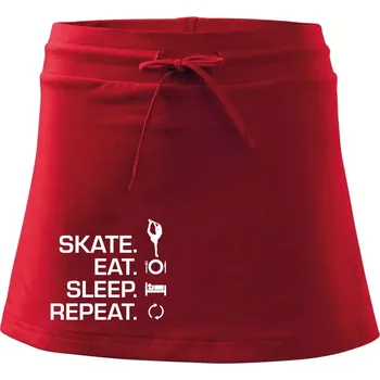 Dámská sukně Eat sleep skate - lední bruslení - Sportovní sukně - two in one - L ( Červená )