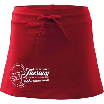 Dámská sukně I don't need therapy wheel in my hands (vedle sebe) - Sportovní sukně - two in one - M ( Červená )