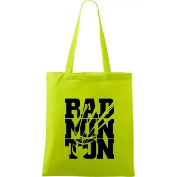 Badminton nápis - Taška bavlněná - 42 x 38 cm ( Limetková )