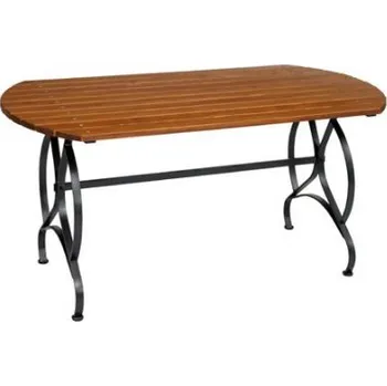 Konferenční stolek Zahradní stolek OVÁLNÝ Dřevo: DUB, Odstín: MAHAGON