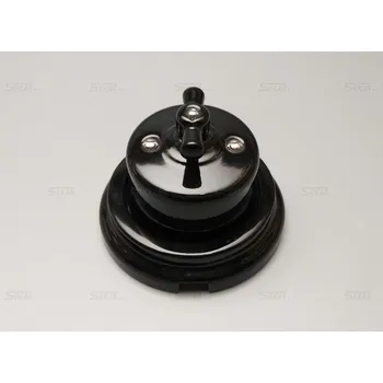 Elektrická zásuvka Keramický vypínač černý vysoký 1/6 s rámečkem