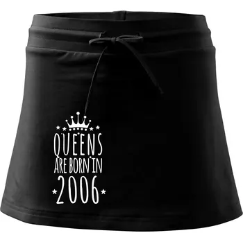Dámská sukně Queens are born in 2006 - Sportovní sukně - two in one - XL ( Černá )