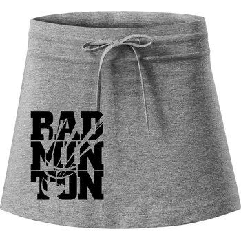 Dámská sukně Badminton nápis - Sportovní sukně - two in one - XS ( Tmavě šedý melír )