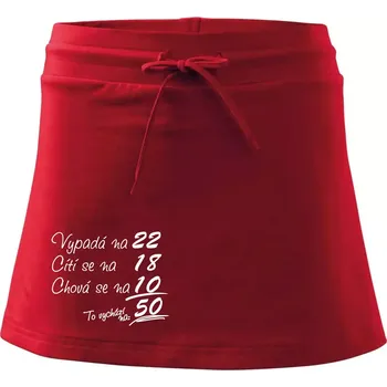 Dámská sukně Vypadá, cítí se, chová se - 50 let - Sportovní sukně - two in one - L ( Červená )