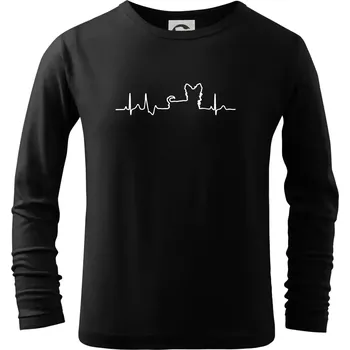 Chlapecké tričko Jorkšírský teriér EKG - Triko dětské Long Sleeve - 122 cm/6 let ( Černá )