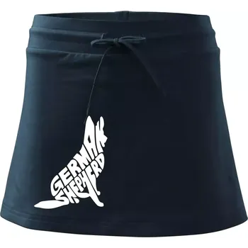 Dámské oblečení Německý ovčák sedící napis - Sportovní sukně - two in one - XS ( Námořní modrá (velmi tmavá - téměř černá) )