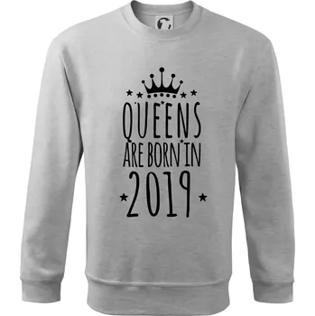 Chlapecké tričko Queens are born in 2019 - Mikina Essential dětská - 158 cm/12 let ( Světlešedý Melír )