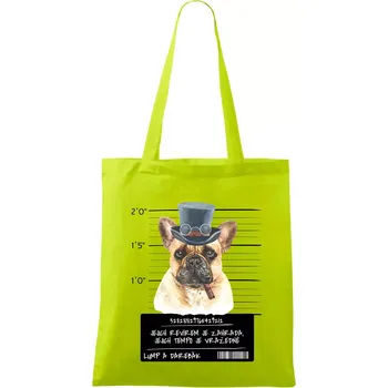 Lump a darebák francouzský buldoček - Taška bavlněná - 42 x 38 cm ( Limetková )