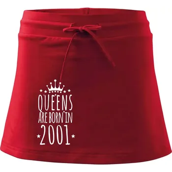 Dámská sukně Queens are born in 2001 - Sportovní sukně - two in one - XS ( Červená )