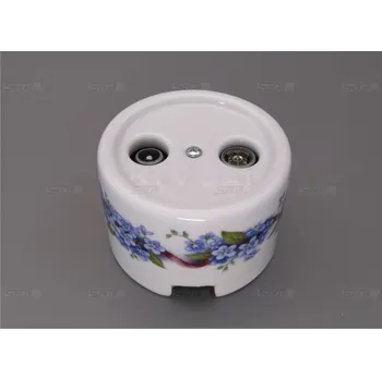 Elektrická zásuvka Porcelánová Dekorovaná zásuvka Garby TV/SAT