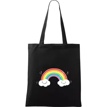Nákupní taška Veselá duha - Taška bavlněná - 42 x 38 cm ( Černá )