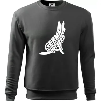 Chlapecké tričko Německý ovčák sedící napis - Mikina Essential dětská - 158 cm/12 let ( Tmavá břidlice (šedá se zeleným nádechem) )