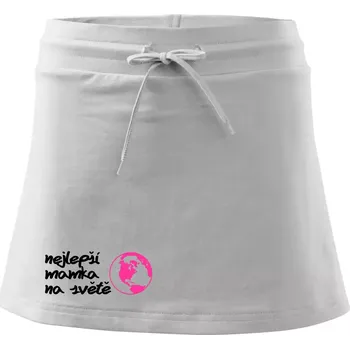 Dámská sukně Nejlepší mamka na světě - Sportovní sukně - two in one - S ( Bílá )
