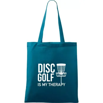 Disc golf is my therapy - Taška bavlněná - 42 x 38 cm ( Petrolejová )