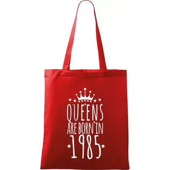 Nákupní taška Queens are born in 1985 - Taška bavlněná - 42 x 38 cm ( Červená )