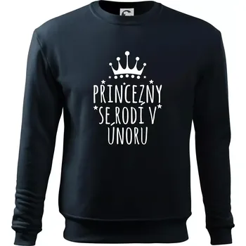 Princezny se rodí v únoru - Mikina Essential dětská - 158 cm/12 let ( Námořní modrá (velmi tmavá - téměř černá) )