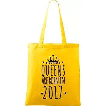 Queens are born in 2017 - Taška bavlněná - 42 x 38 cm ( Žlutá )