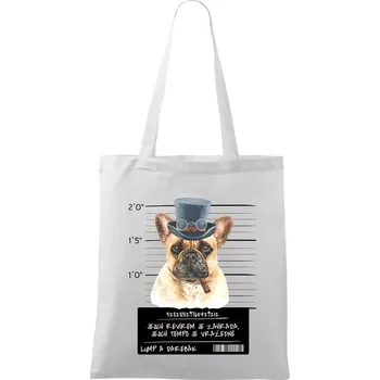 Lump a darebák francouzský buldoček - Taška bavlněná - 42 x 38 cm ( Bílá )