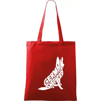 Německý ovčák sedící napis - Taška bavlněná - 42 x 38 cm ( Červená )