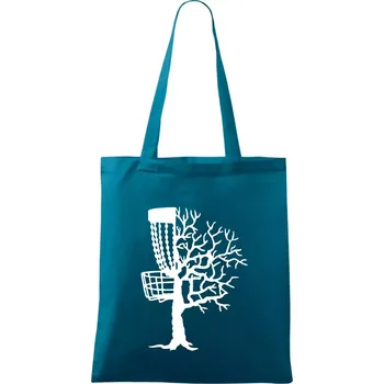 Disc golf pozor strom - Taška bavlněná - 42 x 38 cm ( Petrolejová )