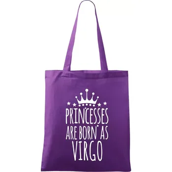 Princesses are born as Virgo - Panna - Taška bavlněná - 42 x 38 cm ( Fialová )