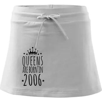 Dámská sukně Queens are born in 2006 - Sportovní sukně - two in one - S ( Bílá )