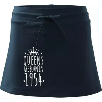 Dámská sukně Queens are born in 1954 - Sportovní sukně - two in one - S ( Námořní modrá (velmi tmavá - téměř černá) )