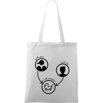 Nákupní taška 50% máma 50% táta = 100 perfektní - Taška bavlněná - 42 x 38 cm ( Bílá )