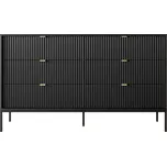 Komoda Nova 154 cm se zásuvkami černá/černý rám