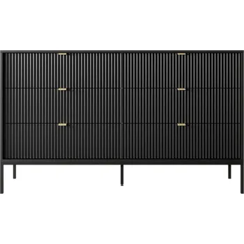 Komoda Komoda Nova 154 cm se zásuvkami černá/černý rám