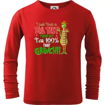 Chlapecké tričko DNA test Grinch - Triko dětské Long Sleeve - 122 cm/6 let ( Červená )