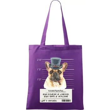 Lump a darebák francouzský buldoček - Taška bavlněná - 42 x 38 cm ( Fialová )