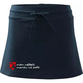 Dámská sukně Mám nejlepší mamku na světě - Sportovní sukně - two in one - XL ( Námořní modrá (velmi tmavá - téměř černá) )